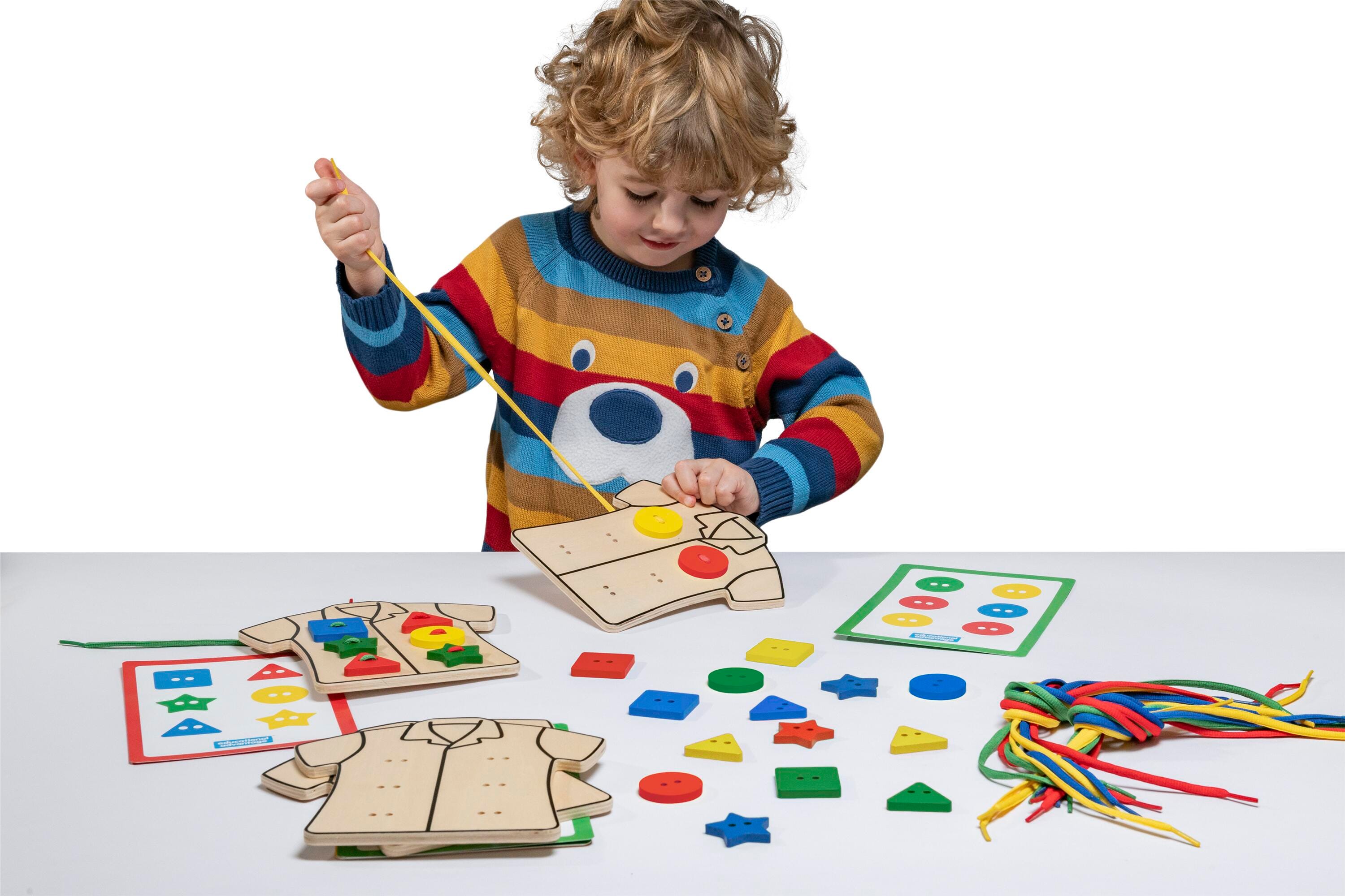 Educational Advantage Wooden Lacing Clothes, Item Number 2100535